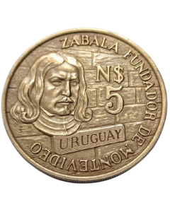 Uruguai 5 Novos Pesos 1976 - 250º aniversário - Fundação de Montevidéu