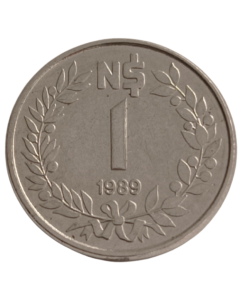 Uruguai 1 Peso Novo 1989 - A menor moeda do país: 12mm