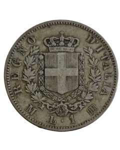Itália 1 Lira 1867 M (Prata)
