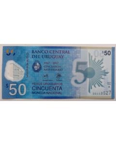 Uruguai 50 Pesos  2017 FE - 50º aniversário da criação do Banco Central do Uruguai