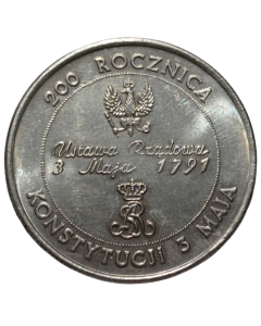 Polônia 10000 zlotych 1991 - 200º aniversário da Constituição polonesa