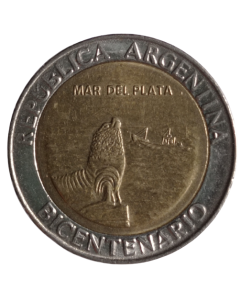 Argentina 1 Peso 2010 - Bicentenário da Argentina - Mar del Plata