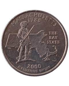 Estados Unidos ¼ dólar 2000 P ou D - Massachusetts State Quarter