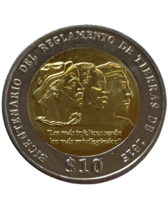 Uruguai 10 Pesos 2015 FC -  Bicentenário de Regulação de Terras
