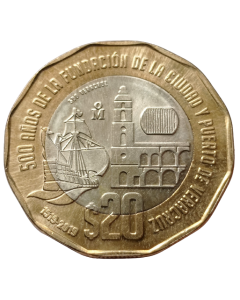 México 20 Pesos 2019 FC - 500º aniversário - Veracruz