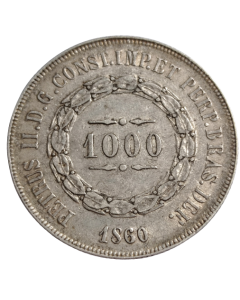 Brasil 1000 Réis 1860 - Prata