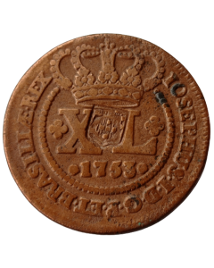 Brasil 40 Réis 1753 - Escudete - data Florões