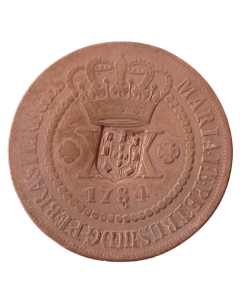 Brasil 20 Réis 1784 - Escudete - Coroa Baixa