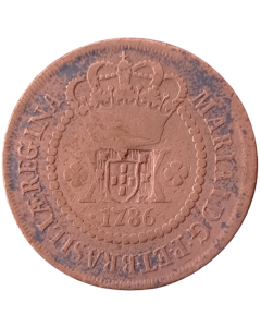 Brasil 20 Réis 1786 - Escudete -  Coroa Alta