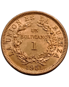 Bolívia 1 Boliviano 1951 