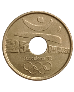 Espanha 25 Pesetas 1991 - XXV Jogos Olímpicos de verão, Barcelona 1992: Emblema Olímpico