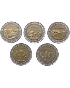 5 Moedas Argentina 2010 - Bicentenário (Set Completo)