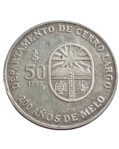 Uruguai 50 Pesos 1996 - 200º aniversário - Melo (Prata)