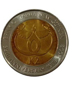 Papua Nova Guiné 2 Kina 2008 - 35º aniversário - Banco de Papua Nova Guiné
