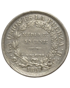 Bolívia 50 Centavos 1987 - Prata