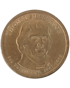 Estados Unidos 1 Dólar 2007 - Presidente dos EUA - Thomas Jefferson (1801-1809)