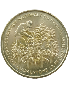 Ruanda 200 Francos 1972 - 10º Aniversário - Independência (FAO) Prata