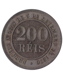 Brasil 200 Réis 1887 Sob