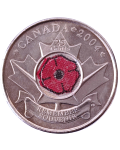 Canadá 25 Cents 2004 - Dia da lembrança
