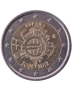 Espanha 2 Euros 2012 - 10 Anos do Euro
