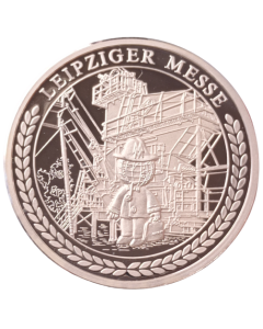 Medalha Alemanha 1996 Proof FC - Leipzig Trade Fair - Escassa (Prata .999) 40mm