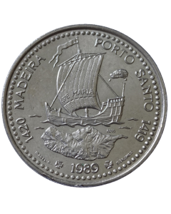 Portugal 100 Escudos 1989 - Idade de Ouro dos Descobrimentos Portugueses - Descobrimento da Madeira e Porto Santo