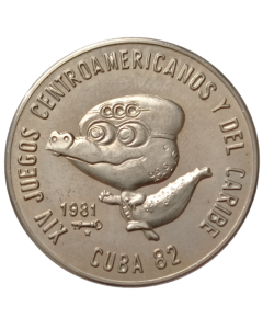 Cuba 1 Peso 1981 - XIV Jogos Centro-Americanos e Caribenhos - Mascote