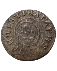 ﻿Livônia Sueca 1 Solidus 1645/1654 - Rainha Christina (Prata)