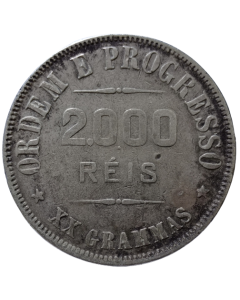 Brasil 2000 Réis 1908 - Prata