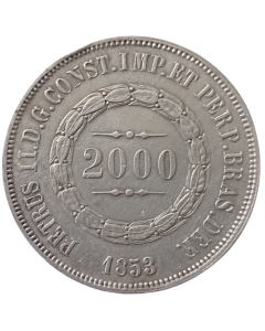 Brasil 2000 Réis 1853 - Prata