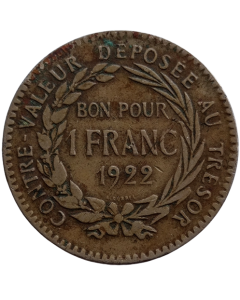 Martinica 1 Franco 1922