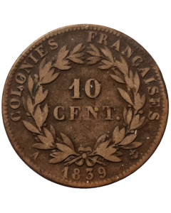 Colônias Francesas 10 cêntimos 1839