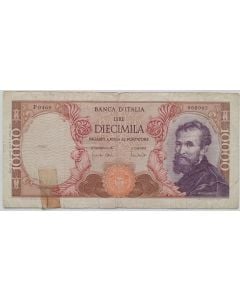 Itália 10.000 Liras 1973 - Michelangelo 