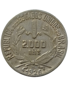 Brasil 2000 Réis 1926 - Mocinha (Prata)