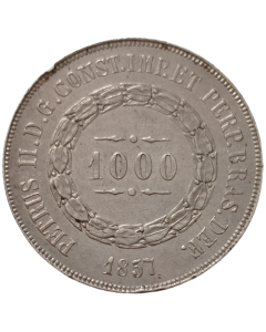 Brasil 1000 Réis 1857 - Prata