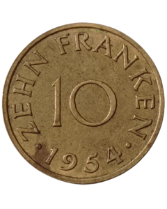 Protetorado do Sarre 10 Francos 1954 - Saarland