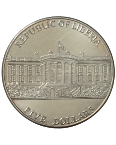 Libéria 5 Dólares 2001 - Presidente George W. Bush e vice-presidente Richard Cheney