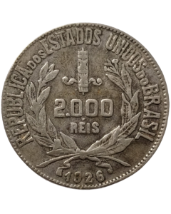 Brasil  2000 Réis 1926 - Mocinha (Prata)