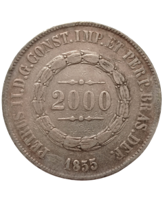Brasil 2000 Réis 1855 - Prata