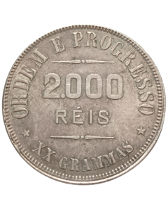 Brasil 2000 Réis 1908 - Prata