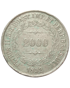 Brasil 2000 Réis 1852 - Prata 