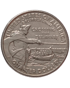 Estados Unidos da América ¼ dólar 2021 "P"- George Washington - Cruzando o Delaware