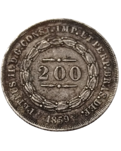 Brasil 200 Réis 1859 - Prata