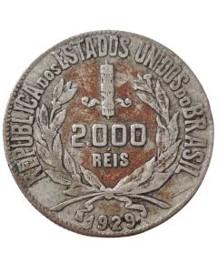 Brasil 2000 Réis 1929 - Mocinha (Prata)