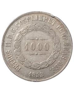 Brasil 1000 Réis 1853 - Prata
