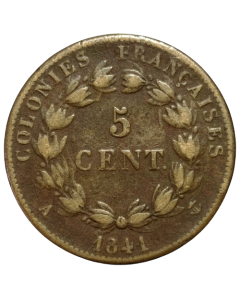 Colônias Francesas 5 Cents 1841