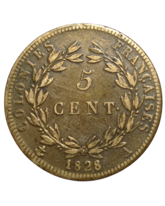 Colônias Francesas 5 centavos 1828