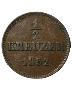 Baviera ½ kreuzer 1852