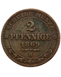 Saxônia 2 Pfennig 1869