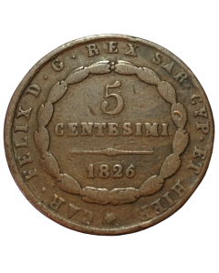Sardenha 5 centésimos 1826